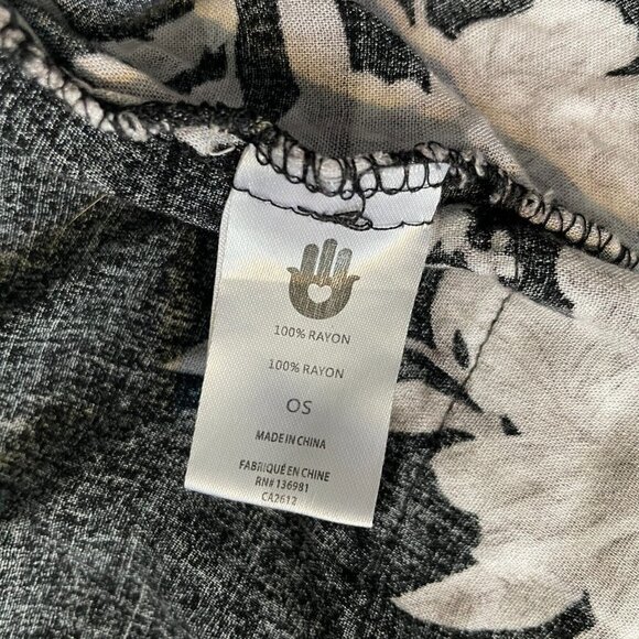 Spiritual Gangster Boho Cardigan Women One Size OS Black Floral Tie Rayon Asian - Picture 7 of 14